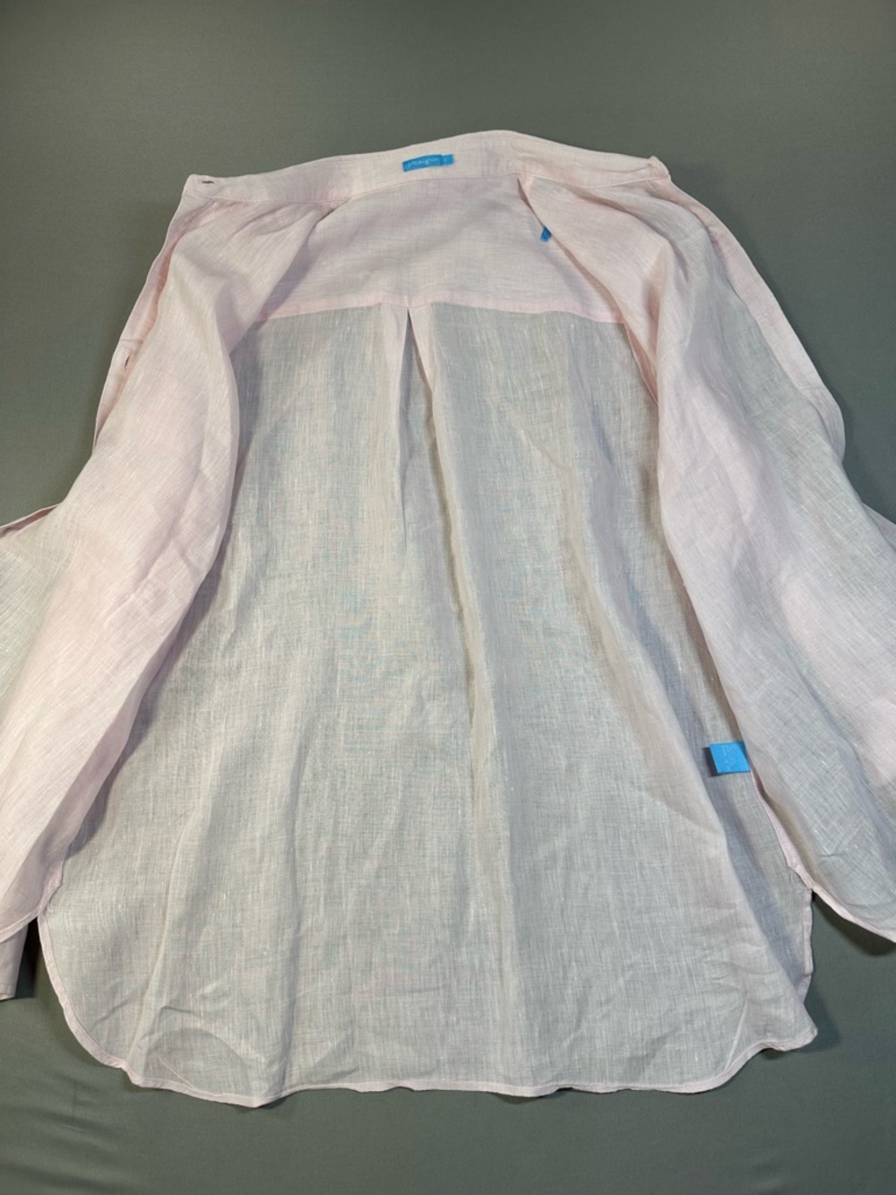 J. McLaughlin Britt Linen Shirt, Button Down, Light Pink - Womens Large - Picture 12 of 14